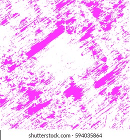 pink paint smeared. white background. grunge texture. vector illustration