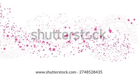 Pink Paint Splatter Wave Background Vector with Abstract Ink Dots on White