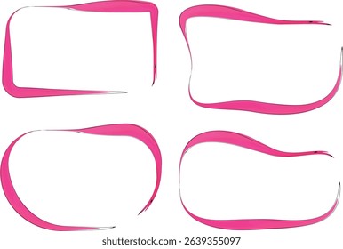 pink painted curve geometrical frames shapes