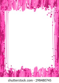 pink painted grunge vector border
