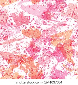 Pink paints splatters seamless pattern