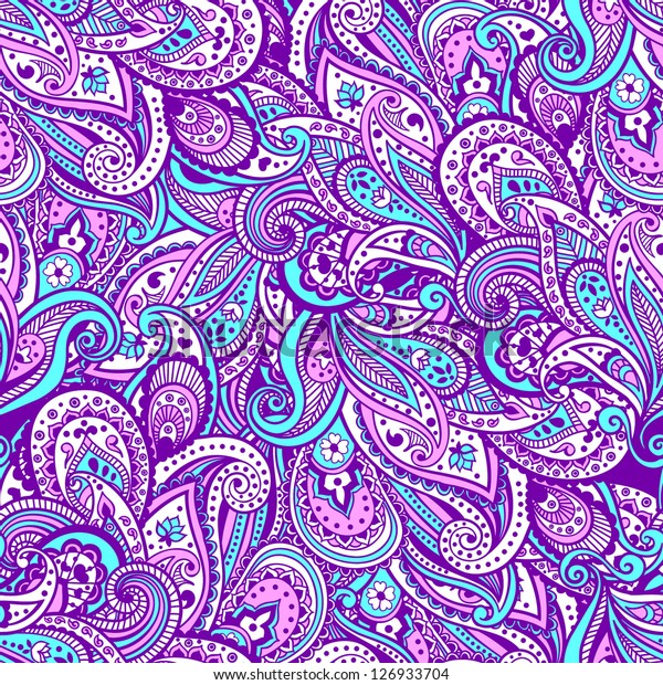 Pink Paisley Pattern Stock Vector (royalty Free) 126933704