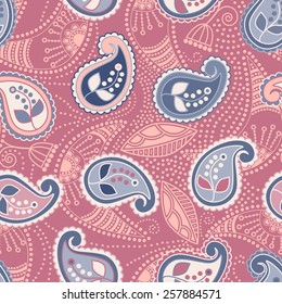 Pink Paisley seamless pattern