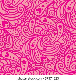 Pink Paisley Seamless Pattern