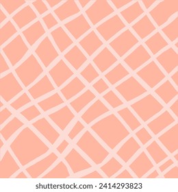 pink, pale, red, beige background with brush texture effect, weave plaid style fine broken lines. Irregular check repeat pattern. Square diagonal shape, grunge  texture, distortion. Use for overlay