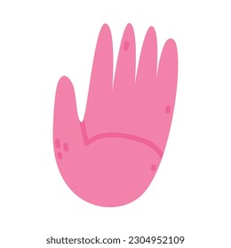 Pink Palm Hand Gesture as Creative Element Isolated on White Background Vector Illustration