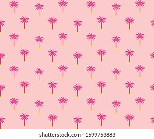 Pink palm seamless pattern design