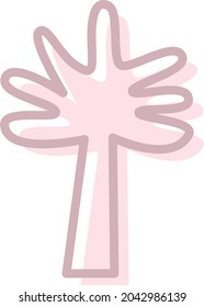 Árbol de palma rosa, ilustración, vector, sobre un fondo blanco.