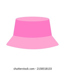Pink panama. Stylish headdress on a white background. Fashion accessory. Vector.