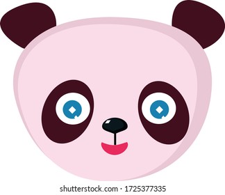Pink panda, illustration, vector on white background