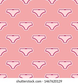 Pink panties pattern seamless pattern. Cute anderwear vector illustration. Feminine background.