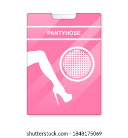 Pink pantyhose carton package for stockings and tights vector illustration.