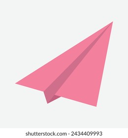 pink paper airplane icon on different color background. flat style. paper aircraft icon for your web site design, logo, app, UI.  pink paper airplane sign. Vector illustration. Eps file 131.