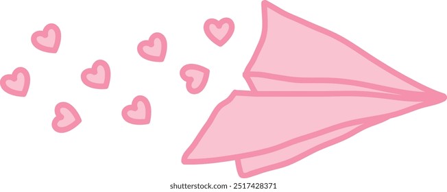 Pink Paper Airplane Spreading Love