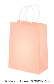 Pink paper bag. vector illustration	