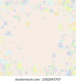 Pink paper butterflies in the wave form on white background.  Butterflies in flight. 