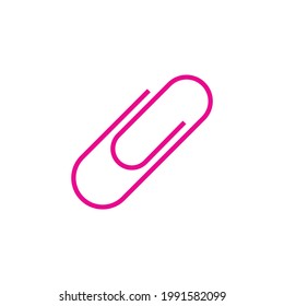 pink paper clip icon vector illustration on white background