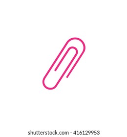 Pink paper clip icon vector illustration