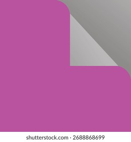Superposición de doblez de esquina de papel rosa con Ilustración vectorial inferior gris