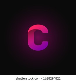 Pink paper folded character from a typeset, vector illustration