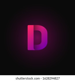 Pink paper folded character from a typeset, vector illustration