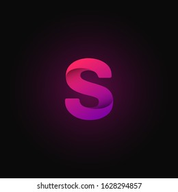 Pink paper folded character from a typeset, vector illustration