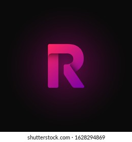 Pink paper folded character from a typeset, vector illustration