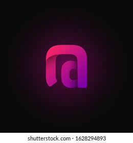 Pink paper folded character from a typeset, vector illustration
