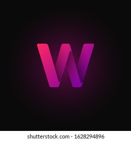 Pink paper folded character from a typeset, vector illustration