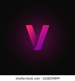 Pink paper folded character from a typeset, vector illustration