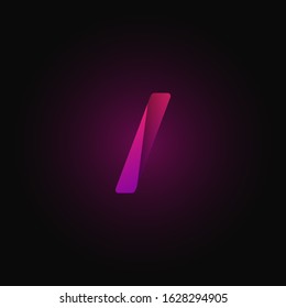 Pink paper folded character from a typeset, vector illustration