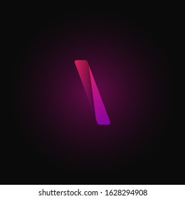 Pink paper folded character from a typeset, vector illustration