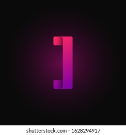 Pink paper folded character from a typeset, vector illustration