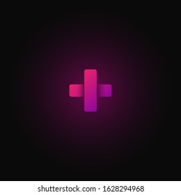 Pink paper folded character from a typeset, vector illustration