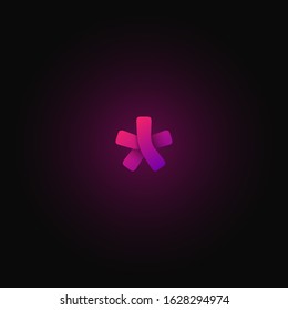 Pink paper folded character from a typeset, vector illustration