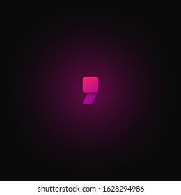 Pink paper folded character from a typeset, vector illustration