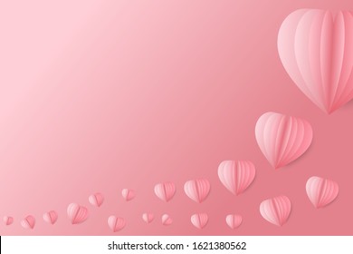 Pink paper heart On the pink paper surface used for making Valentines Day cards