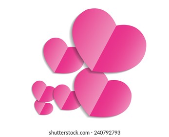 Pink paper hearts