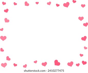 Pink Paper Hearts Confetti Overlay