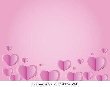 Pink paper love heart background