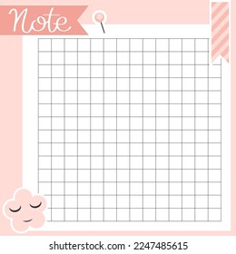 Pink paper note template. Notes, memo and to do lists used in a diary or office.