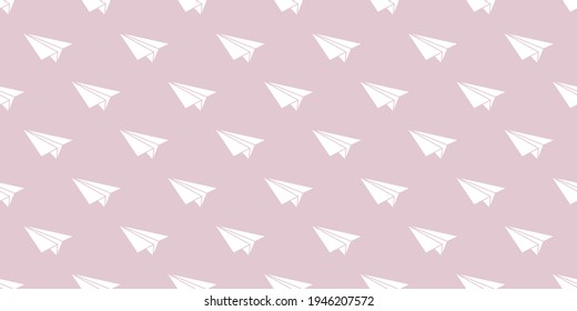 rosafarbene Papierebene, nahtlose Wiederholung von Mustern, Vektorhintergrund, Origami-Ebenen
