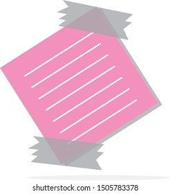 pink paper reminder graphic vector