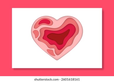 Pink Papercut Heart – Romantic Layered Love Symbol