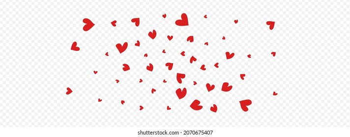 Pink Papercut Vector Panoramic Transparent Backgound. Cut Heart Frame. Maroon Color Paper Confetti Illustration.