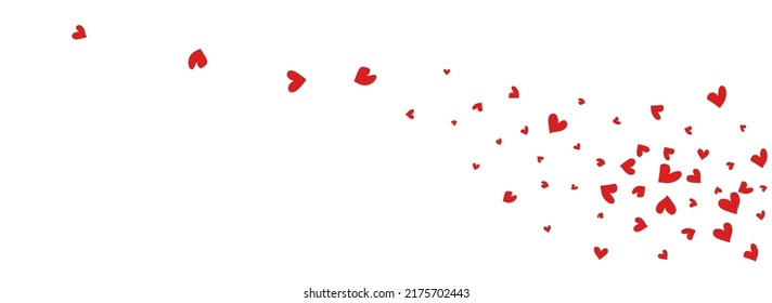 Pink Papercut Vector Panoramic White Backgound. Happy Confetti Border. Burgundy Romantic Heart Frame.
