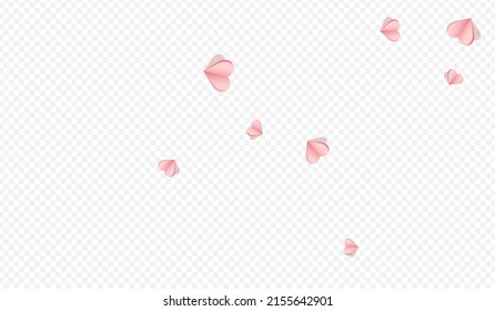 Pink Papercut Vector Transparent Backgound. Paper Hearts Template. Burgundy Love Heart Frame.