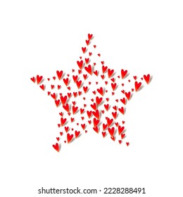 rosafarbene Paperschnitt, Vektorweißer Hintergrund. Valentine Confetti Rahmen. Maroon Color Decoration Hört Grenze.