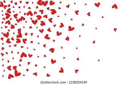 Pink Papercut Vector White Backgound. Happy Heart Border. Burgundy Valentine Confetti Poster.