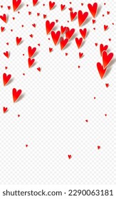 Pink Papercut Vector White Backgound. Valentine Hearts Concept. Red Paper Heart Design.